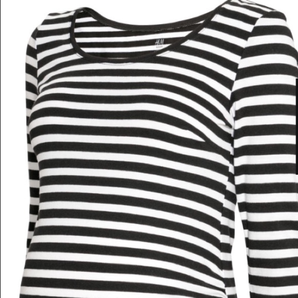 H&M maternity 3/4 sleeve shirt - Xs - navy / white